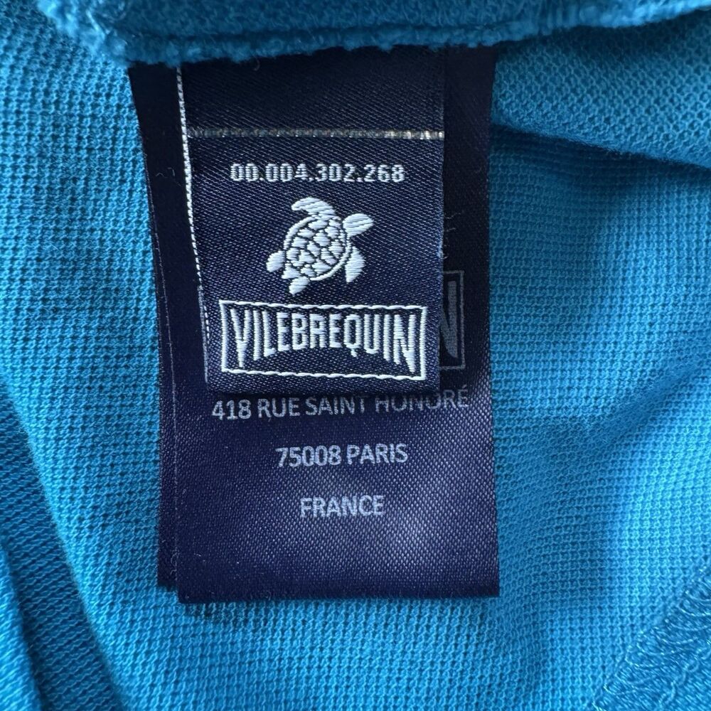 Vilebrequin Polo Shirt Mens 2XL Blue Regular Fit Pique Cotton Turtle Logo Preppy - Picture 4 of 9